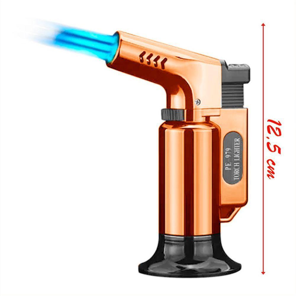 Isqueiro Laranja Tocha Flamejante Maçarico Portátil Culinário Automático à Gás Acendedor Flambador - 2