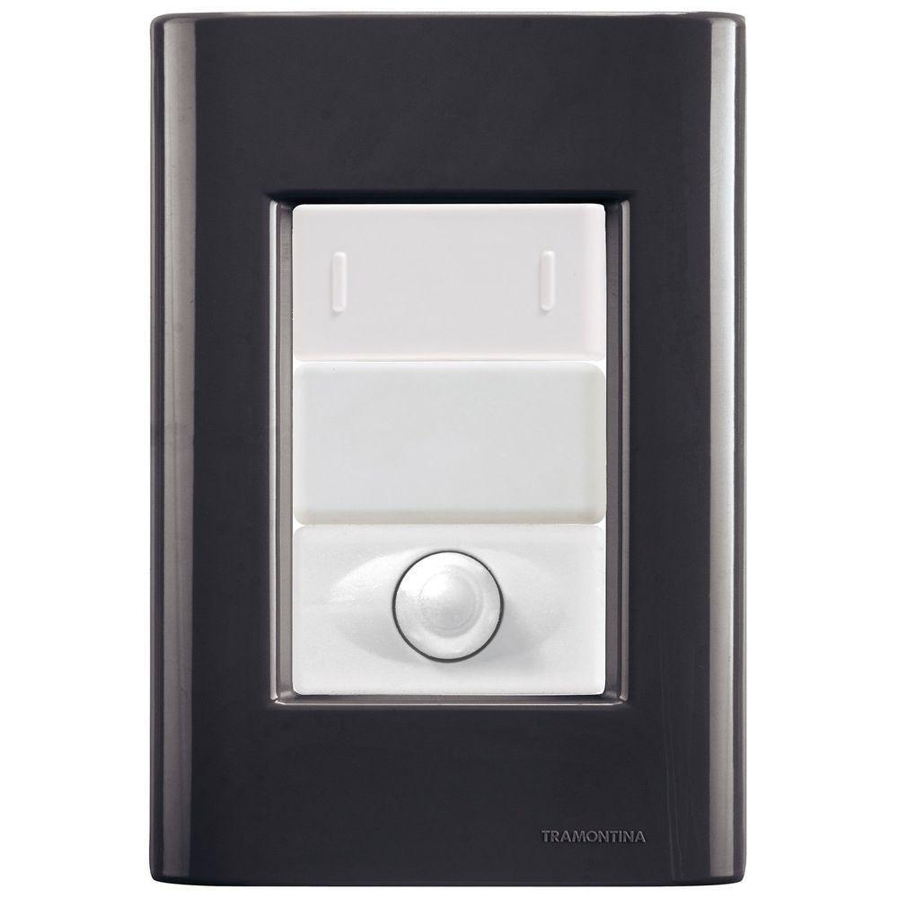 Cj Interruptor Paralelo + Dimmer Ajustável Giz Grafite Tramontina Completo Pronto Tramontina - 1