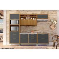 Paneleiro de Cozinha Imperatriz c/ 1 Porta e 3 Gavetas (2 Fornos) 70cm Freijo/Off White - Nesher - 3