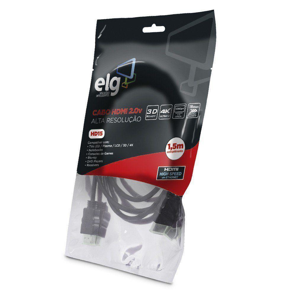 Cabo Hdmi 2.0v 4k 3d Ready 1,5 Metros Hd15 Colour Spaces Elg - 1