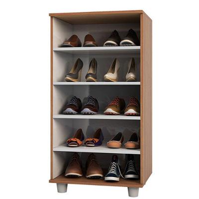 Sapateira Flávia Com Espelho 1 Porta E 4 Prateleiras Poliman Móveis Carvalho