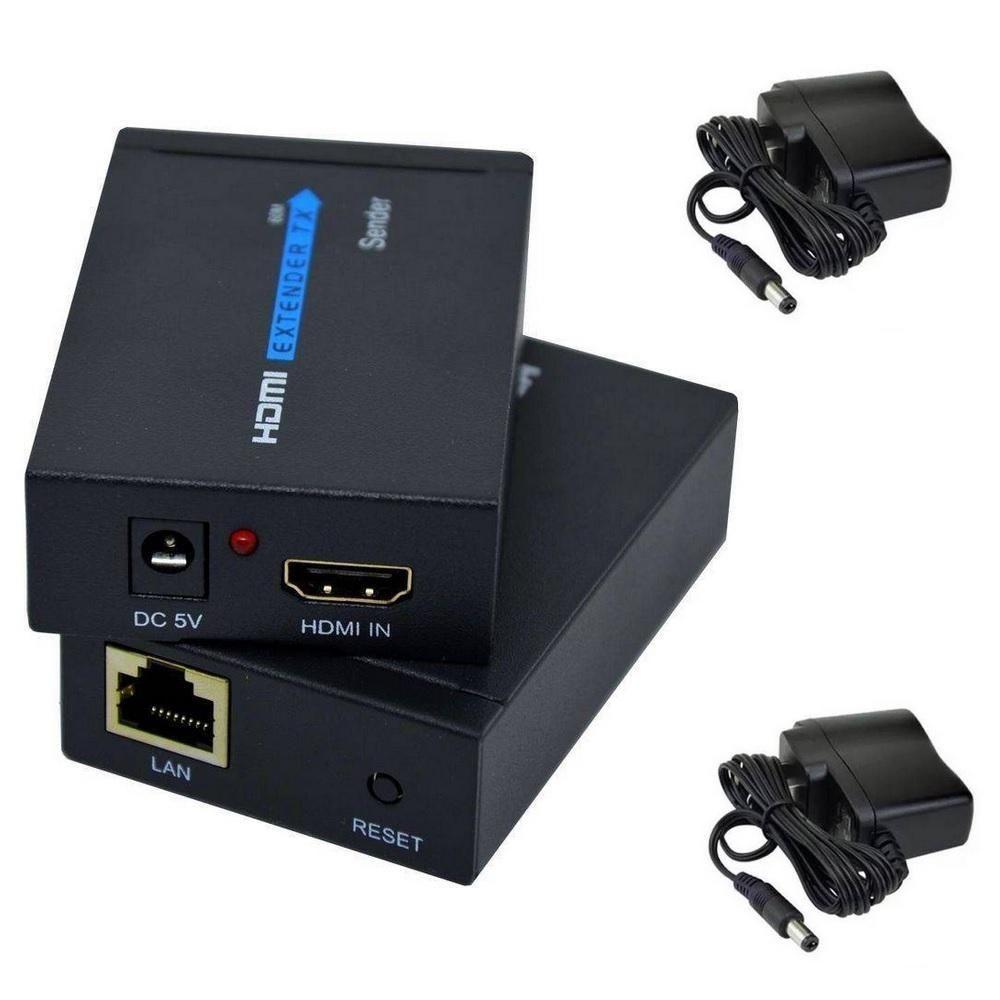 Extensor Hdmi X Rj45 Rede Cat5 Cat6 3d 1080p Bivolt 60 Metros - 1