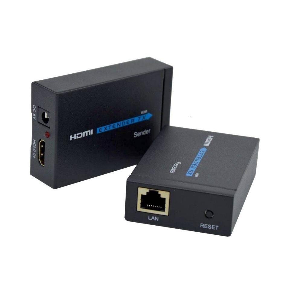 Extensor Hdmi X Rj45 Rede Cat5 Cat6 3d 1080p Bivolt 60 Metros - 2