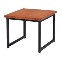 Mesa De Centro Ou Lateral Aço Preto F14 Madeira Taeda Mell Dmobiliario Mell - 1