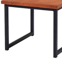 Mesa De Centro Ou Lateral Aço Preto F14 Madeira Taeda Mell Dmobiliario Mell