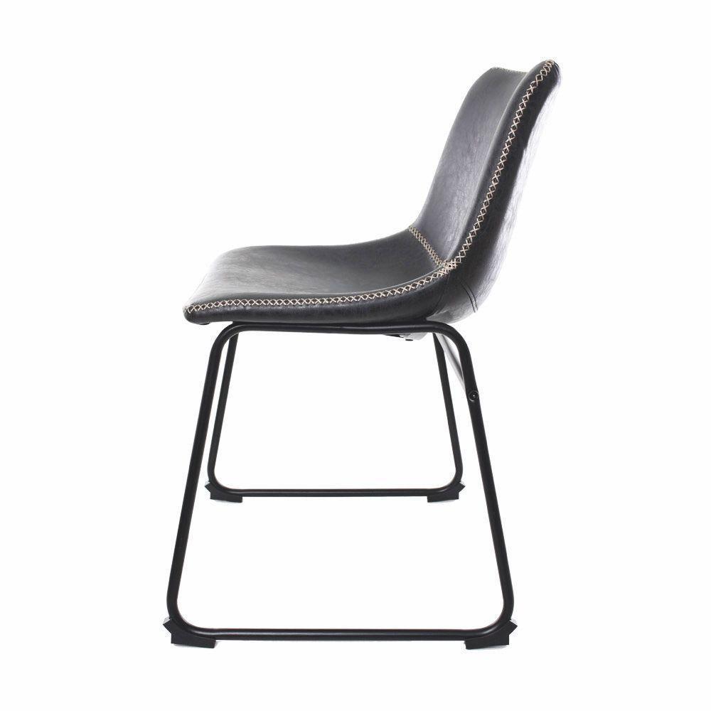 Kit 2 Cadeiras c/Encosto c/Alto p/Mesa De Jantar Preto - 2