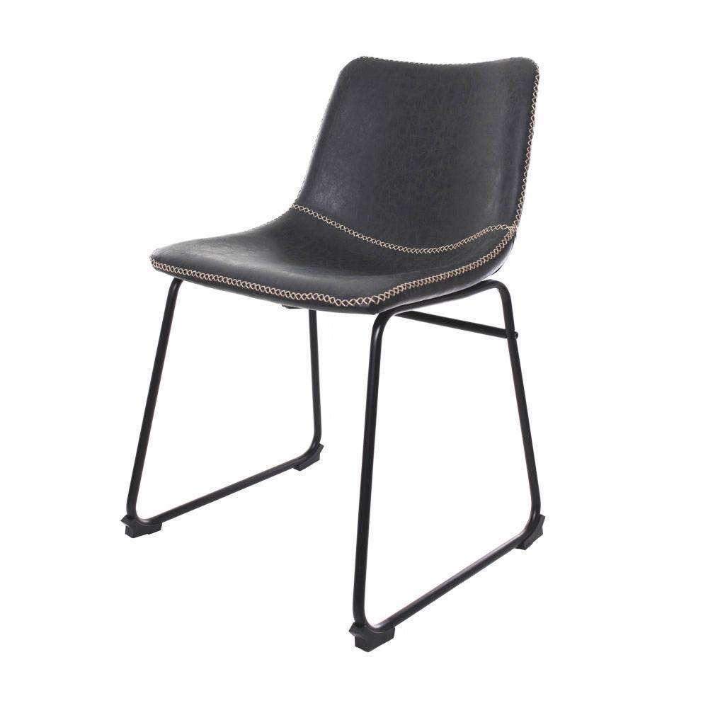 Cadeira Estofada c/Encosto c/Alto p/Mesa De Jantar Preto - 1