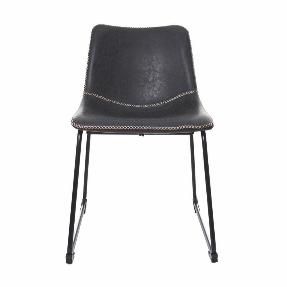 Cadeira Estofada c/Encosto c/Alto p/Mesa De Jantar Preto - 4