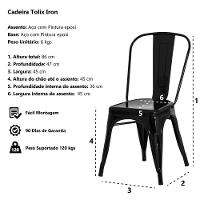 Cadeira Tolix Iron Design Vermelha Aço Industrial Sala Cozinha Jantar Bar