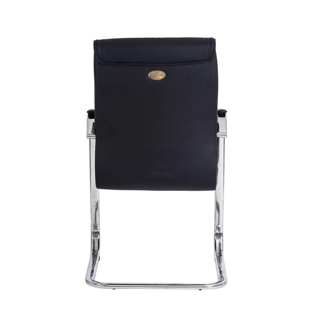 Cadeira Escritório Interlocutor Big Fixa Preta Base Cromada - 2