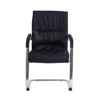 Cadeira Escritório Interlocutor Big Fixa Preta Base Cromada