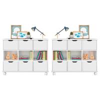 Kit 2 Nichos Organizadores Com Rodízios Toys Q01 6 Gavetas Branco - Mpozenato - 1