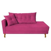 Recamier Azura 160cm Com Almofada Lado Direito Suede Cor Pink - 1