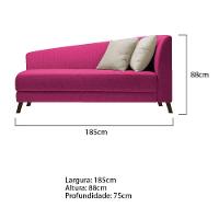 Recamier Heitor 185cm Com Almofada Lado Esquerdo Suede Cor Pink/bege - 5