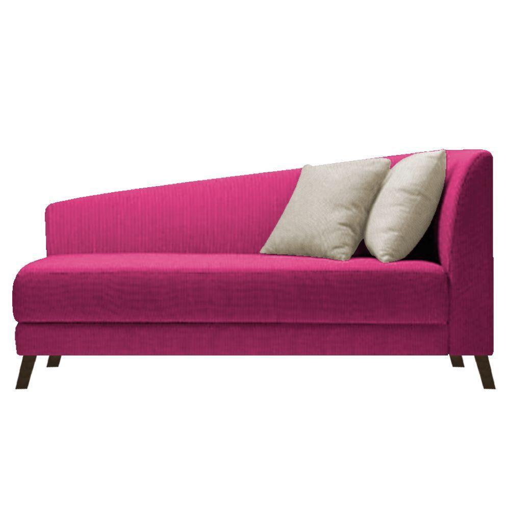 Recamier Heitor 140cm Com Almofada Lado Esquerdo Suede Cor Pink/bege - 1