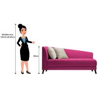 Recamier Heitor 160cm Com Almofada Lado Direito Suede Cor Pink/bege