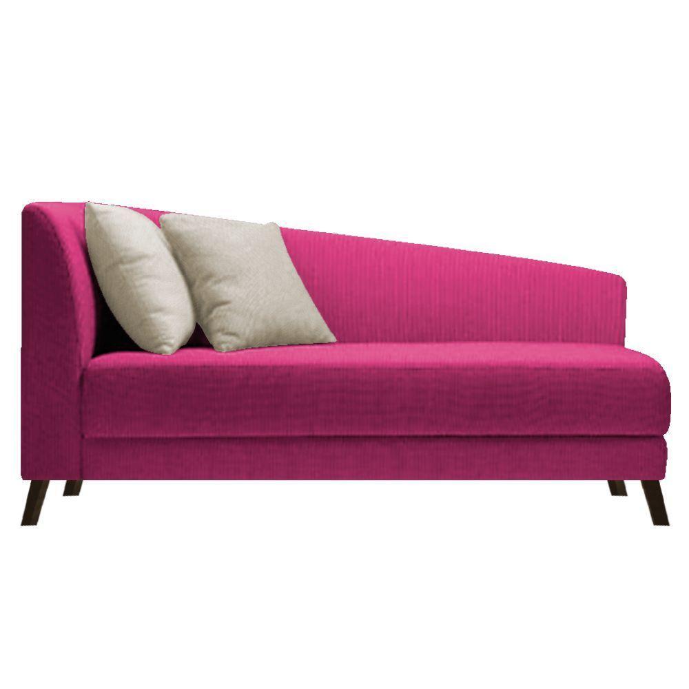Recamier Heitor 140cm Com Almofada Lado Direito Suede Cor Pink/bege - 1