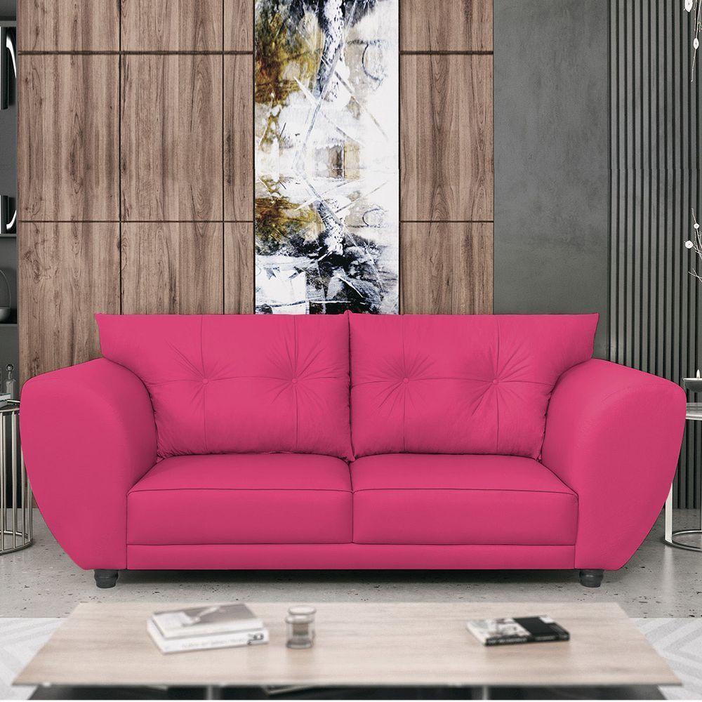Sofá 2 Lugares Tulipa Suede - Amarena Móveis Pink - 1