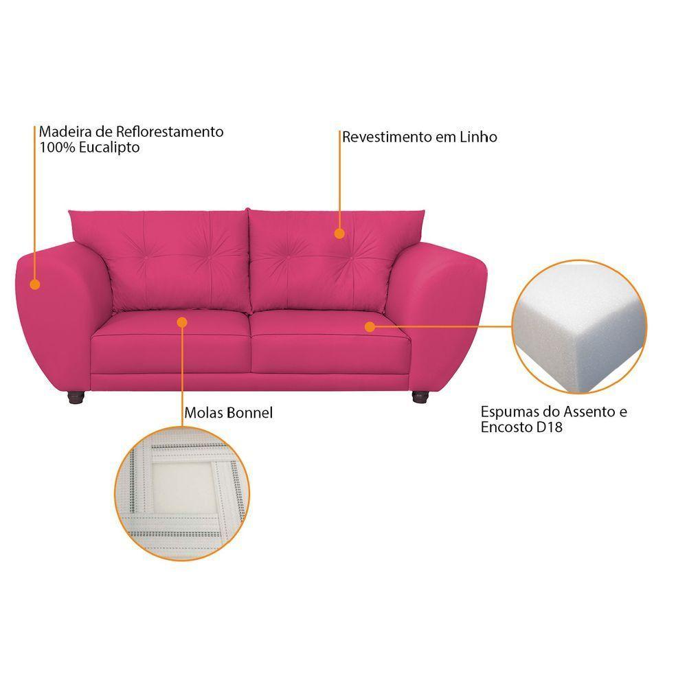 Sofá 2 Lugares Tulipa Suede - Amarena Móveis Pink - 2