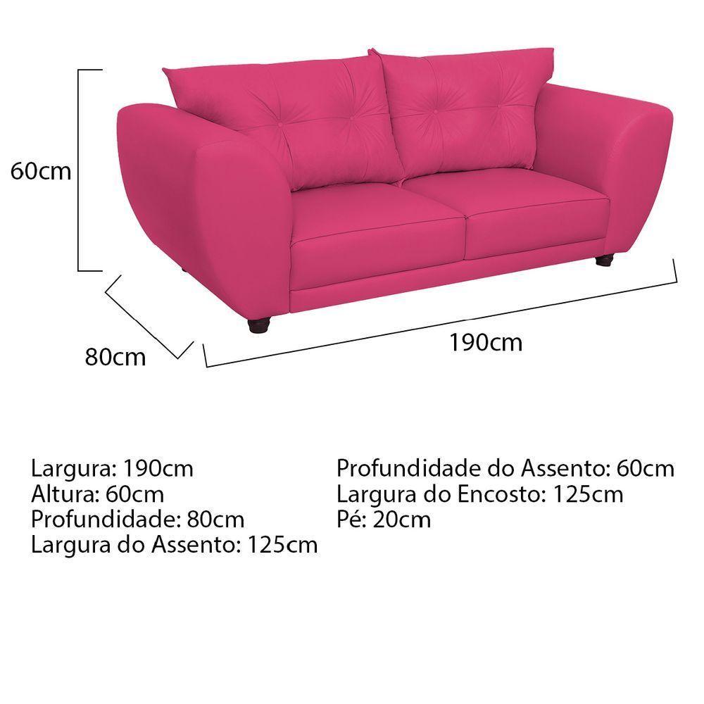 Sofá 2 Lugares Tulipa Suede - Amarena Móveis Pink - 5