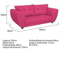 Sofá 2 Lugares Tulipa Suede - Amarena Móveis Pink - 5