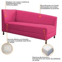 Kit Diva Recamier Heitor 160Cm Lado Direito E 02 Poltronas Luiza Suede - Amarena Móveis Pink - 3