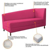 Kit Diva Recamier Heitor 160Cm Lado Esquerdo E 02 Poltronas Luiza Suede - Amarena Móveis Pink - 3
