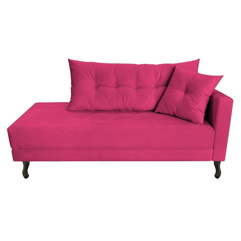 Kit Diva Recamier Azura 160Cm Lado Esquerdo E 02 Poltronas Classic Suede - Doce Sonho Móveis Pink - 6