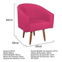 Kit Diva Recamier Heitor 185Cm Lado Direito E 02 Poltronas Luiza Suede - Doce Sonho Móveis Pink - 2