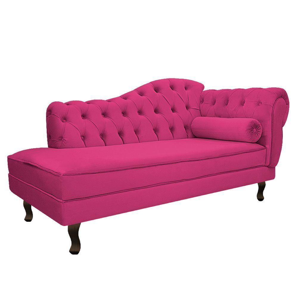 Kit Diva Recamier Diana 160Cm Lado Esquerdo E 01 Poltrona Classic Suede - Doce Sonho Móveis Pink - 5