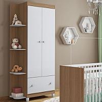 Guarda Roupa Quarto Infantil Gutti Com 2 Portas E 1 Gaveta Branco/amendoa Branco/amendoa - 1
