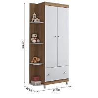 Guarda Roupa Quarto Infantil Gutti Com 2 Portas E 1 Gaveta Branco/amendoa Branco/amendoa - 2