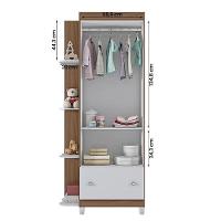 Guarda Roupa Quarto Infantil Gutti Com 2 Portas E 1 Gaveta Branco/amendoa Branco/amendoa - 3