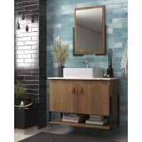 Gabinete Banheiro 60cm 2 Portas Com Cuba E Espelheira Multimóveis Cr10106 Noce/calacata Noce/calacata - 4