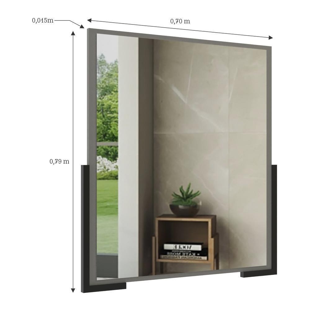 Espelheira Para Banheiro 70cm Multimóveis Cr10110 Cimento Cimento - 2