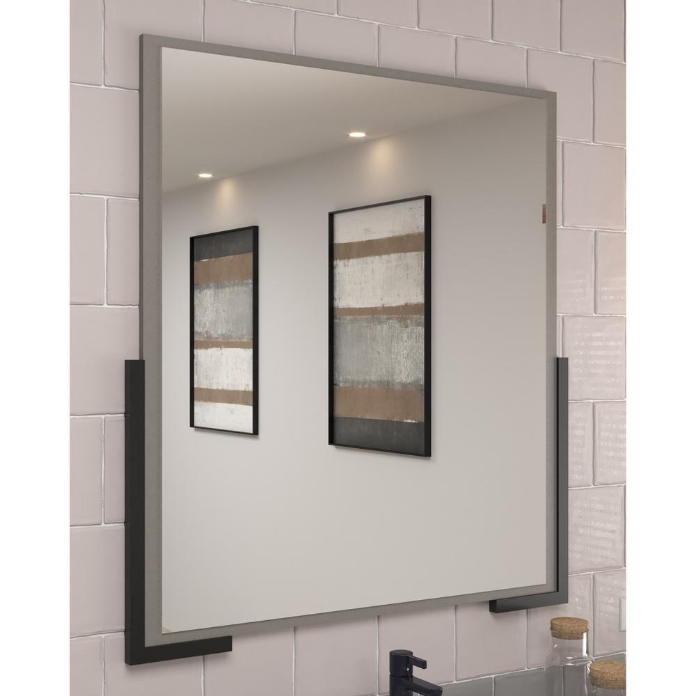 Espelheira Para Banheiro 70cm Multimóveis Cr10110 Cimento Cimento - 3