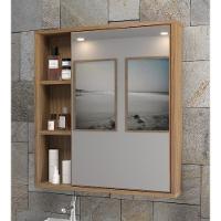 Espelheira Para Banheiro 60cm Com Nichos Multimóveis Cr10112 Noce Noce - 2