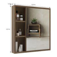 Espelheira Para Banheiro 60cm Com Nichos Multimóveis Cr10112 Noce Noce - 3