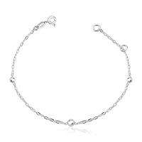 Tornozeleira Bolas 3mm 4mm Prata925 - 25cm - 1