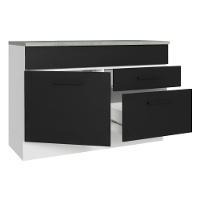 Balcão De Pia Cozinha 1 Porta E 2 Gavetas (com Tampo) Branco/preto Agata Madesa Branco/preto - 6