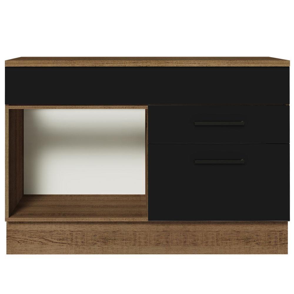 Balcão De Pia Cozinha 1 Porta E 2 Gavetas (com Tampo) Rustic/preto Agata Madesa Rustic/preto - 5