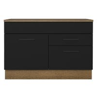 Balcão De Pia Cozinha 1 Porta E 2 Gavetas (com Tampo) Rustic/preto Agata Madesa Rustic/preto - 3