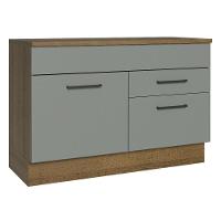 Balcão De Pia Cozinha 1 Porta E 2 Gavetas (com Tampo) Rustic/cinza Agata Madesa Rustic/cinza - 1