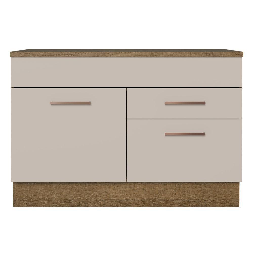 Balcão De Pia Cozinha 1 Porta E 2 Gavetas (com Tampo) Rustic/crema Agata Madesa Rustic/crema - 2