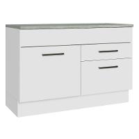 Balcão De Pia Cozinha 1 Porta E 2 Gavetas (com Tampo) Branco Agata Madesa Branco - 1