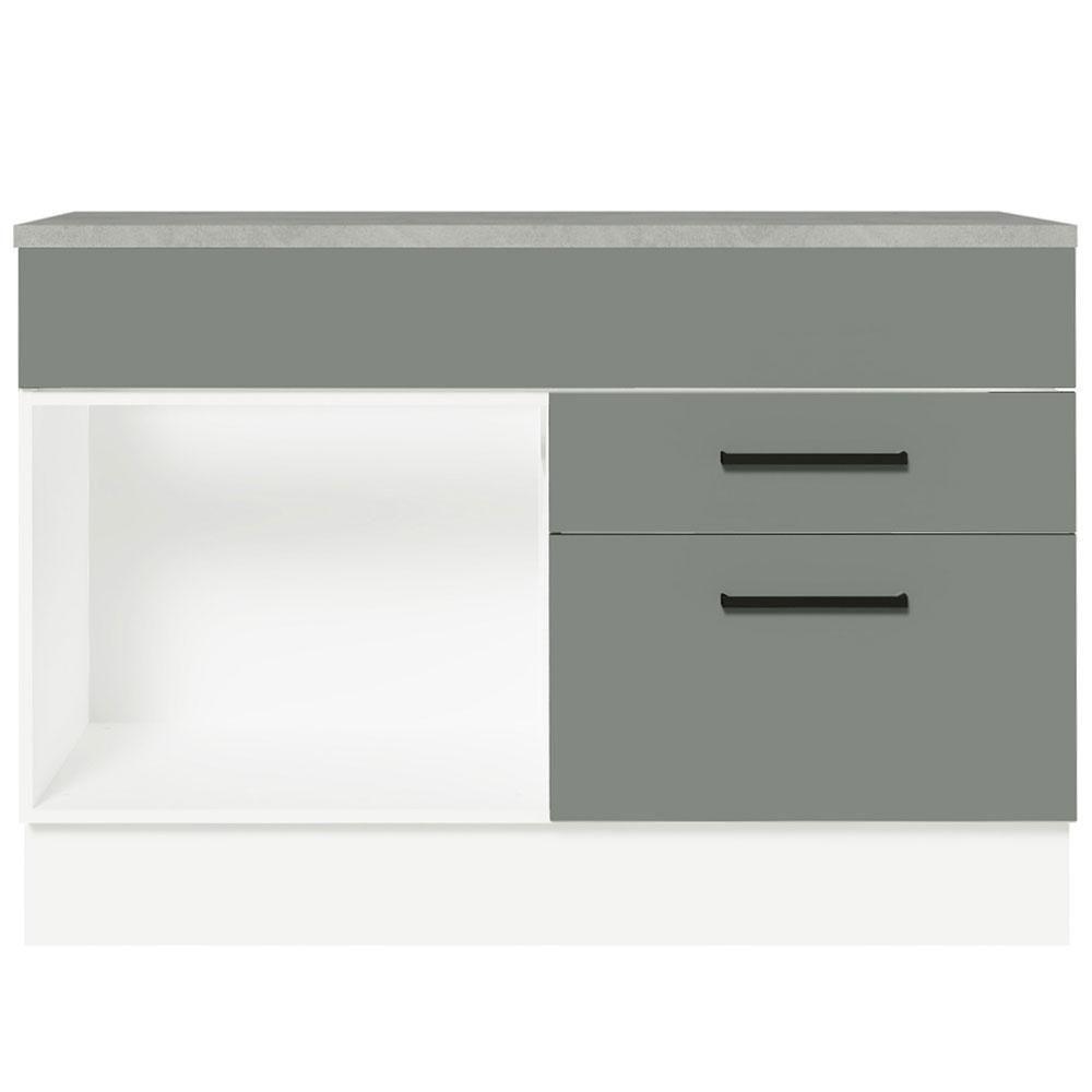 Balcão De Pia Cozinha 1 Porta E 2 Gavetas (com Tampo) Branco/cinza Agata Madesa Branco/cinza - 10