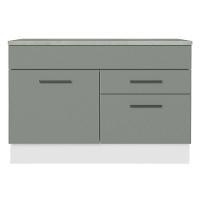 Balcão De Pia Cozinha 1 Porta E 2 Gavetas (com Tampo) Branco/cinza Agata Madesa Branco/cinza