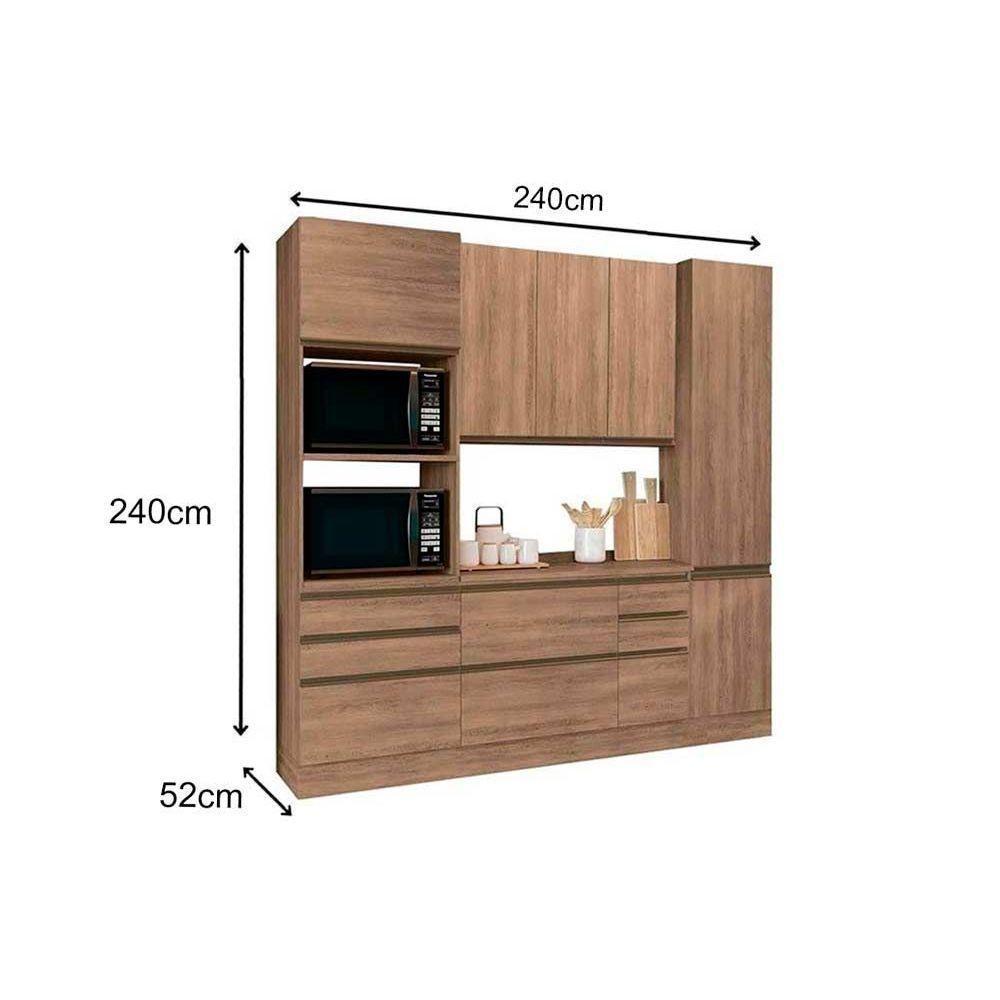 Cozinha Modulada Kappesberg Maxxi 5pçs 1 Armário 1 Balcão 2 Paneleiros 1 Complemento C5P27 Nogal - 2
