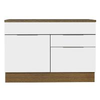 Balcão Gabinete De Pia 120 Cm 1 Portas E 2 Gavetas (com Tampo) Rustic/branco Stella Madesa Rustic/branco - 9