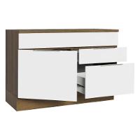 Balcão Gabinete De Pia 120 Cm 1 Portas E 2 Gavetas (com Tampo) Rustic/branco Stella Madesa Rustic/branco - 10